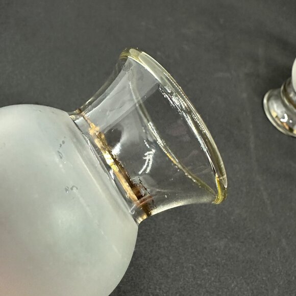 Vintage Bartlett Collins Glass Bud Vase Flower Floral Hand Painted Frosted - Picture 7 of 9